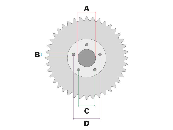 Rear sprocket Puch Z-One 47 tooth (also Bernardi Mozzi)